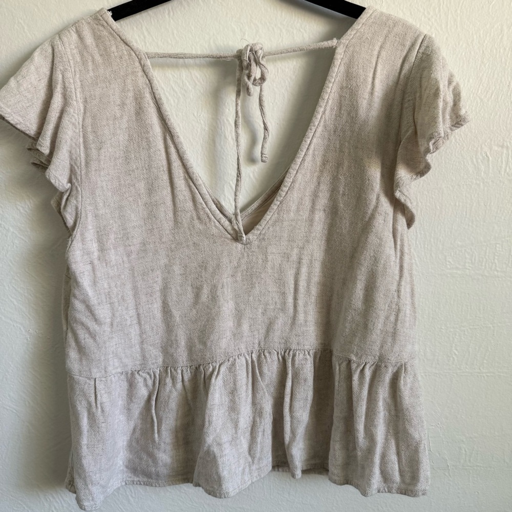 Abercrombie & Fitch Beige Peplum Blouse